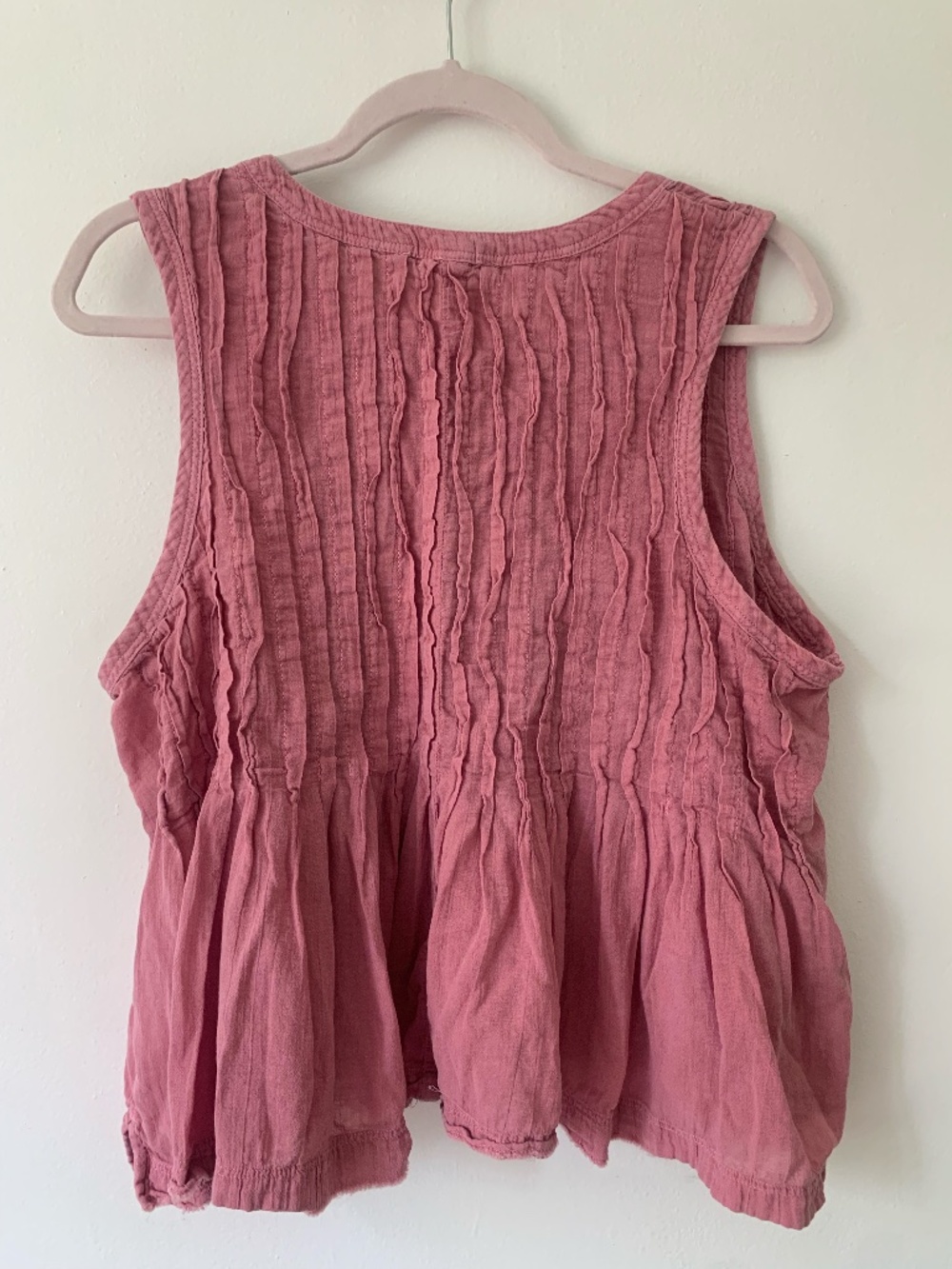 Lucky Brand Pintuck Henley Tank - Size L - Picture 2 of 4